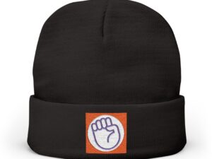 EmPOWERed Knit Beanie — Embroidered 'Empowered Icon' Colorful Cuffed Hat