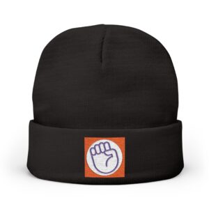 EmPOWERed Knit Beanie — Embroidered 'Empowered Icon' Colorful Cuffed Hat