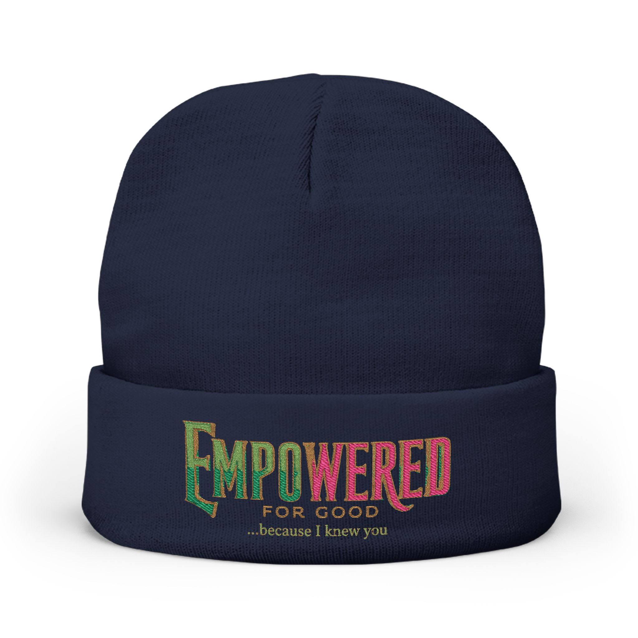 EmPOWERed Knit Beanie — Embroidered 'Empowered' Colorful Cuffed Hat - Image 10