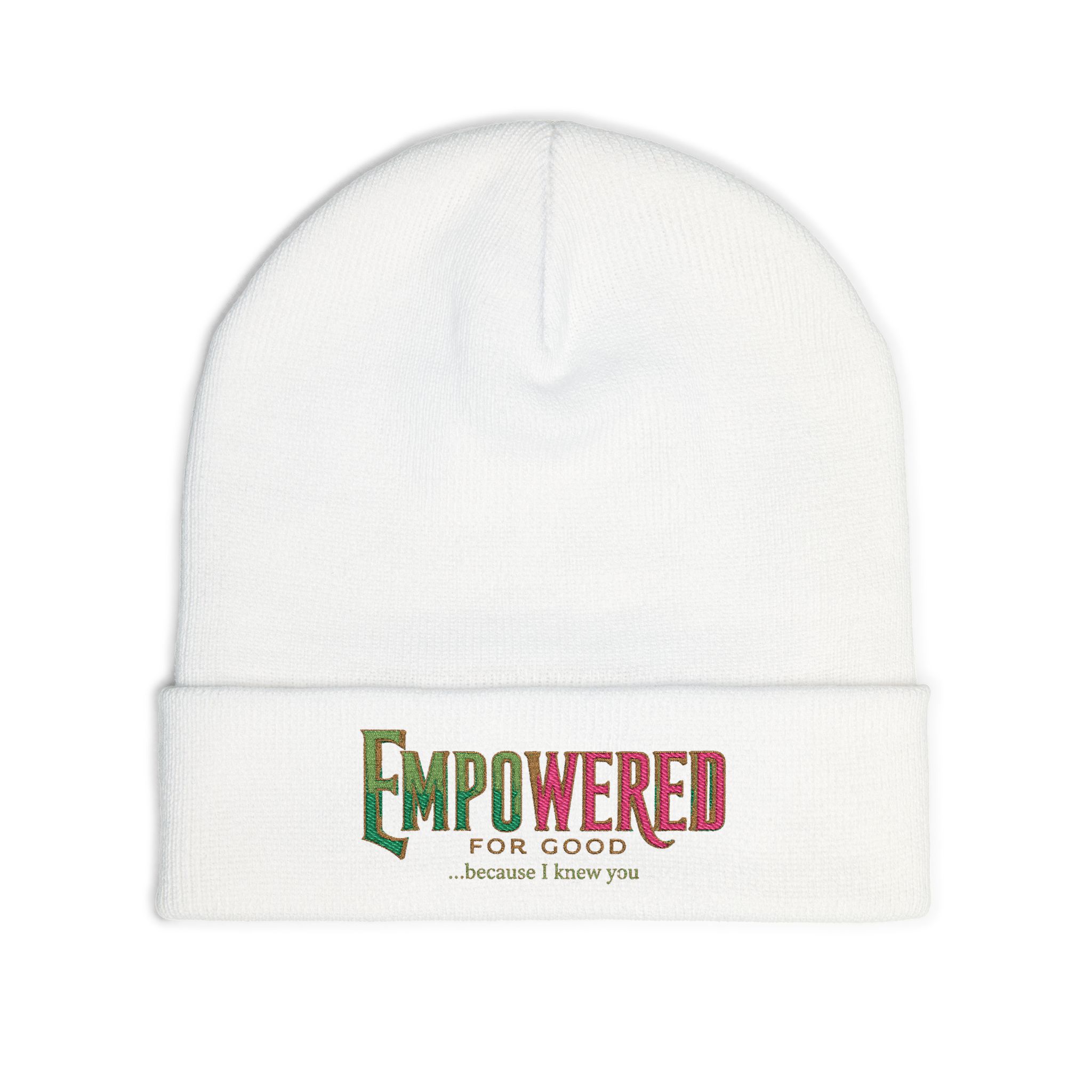 EmPOWERed Knit Beanie — Embroidered 'Empowered' Colorful Cuffed Hat - Image 15