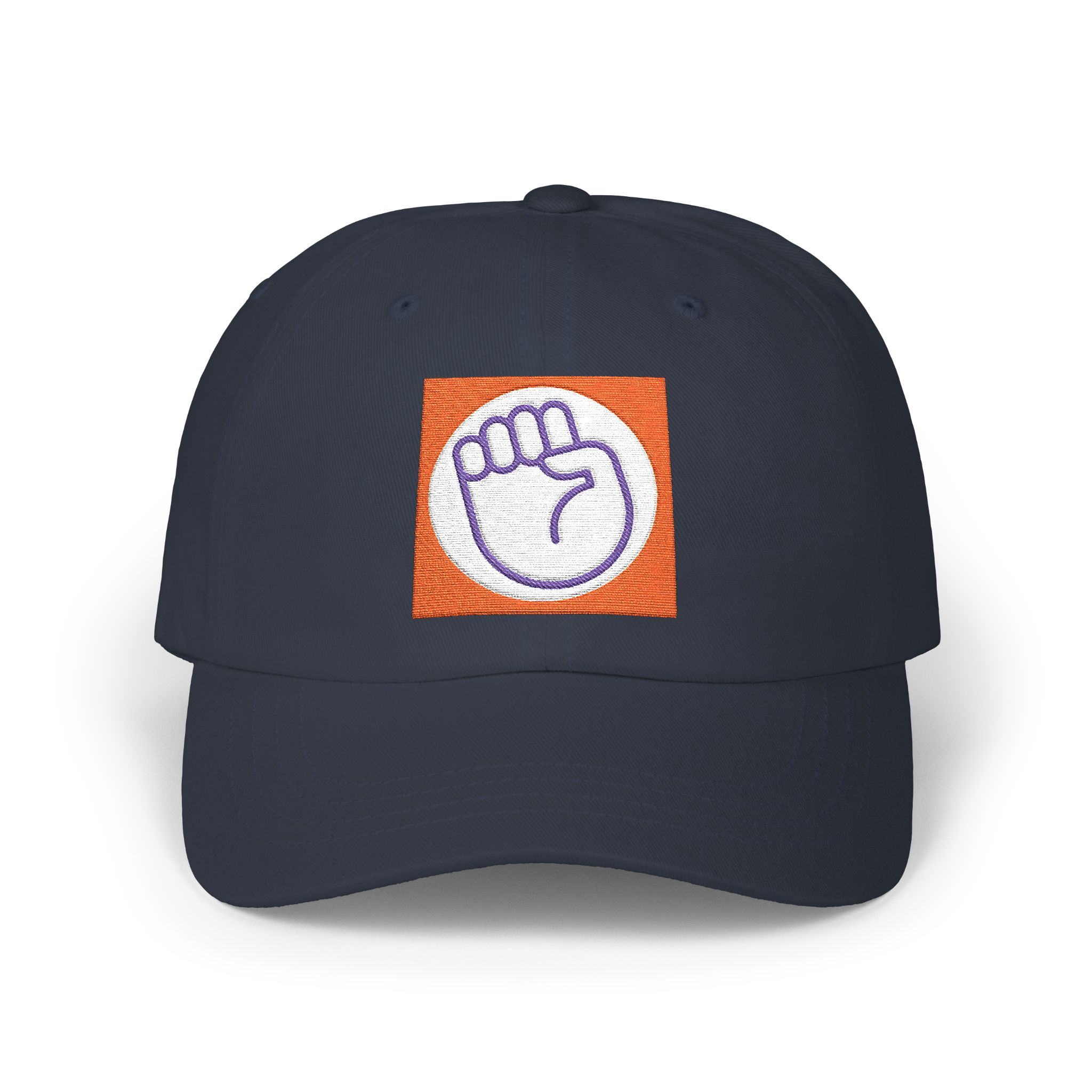 Embroidered Power Fist Dad Cap — Retro Orange Patch Baseball Hat - Image 9