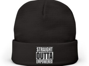 Straight Outta Empowered Knit Beanie — Embroidered 'Empowered Icon' Colorful Cuffed Hat