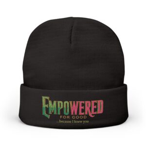 EmPOWERed Knit Beanie — Embroidered 'Empowered' Colorful Cuffed Hat