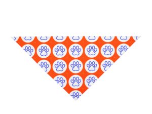 Paw Print Bandana for Dogs & Cats — Orange Circle Pattern Pet Scarf