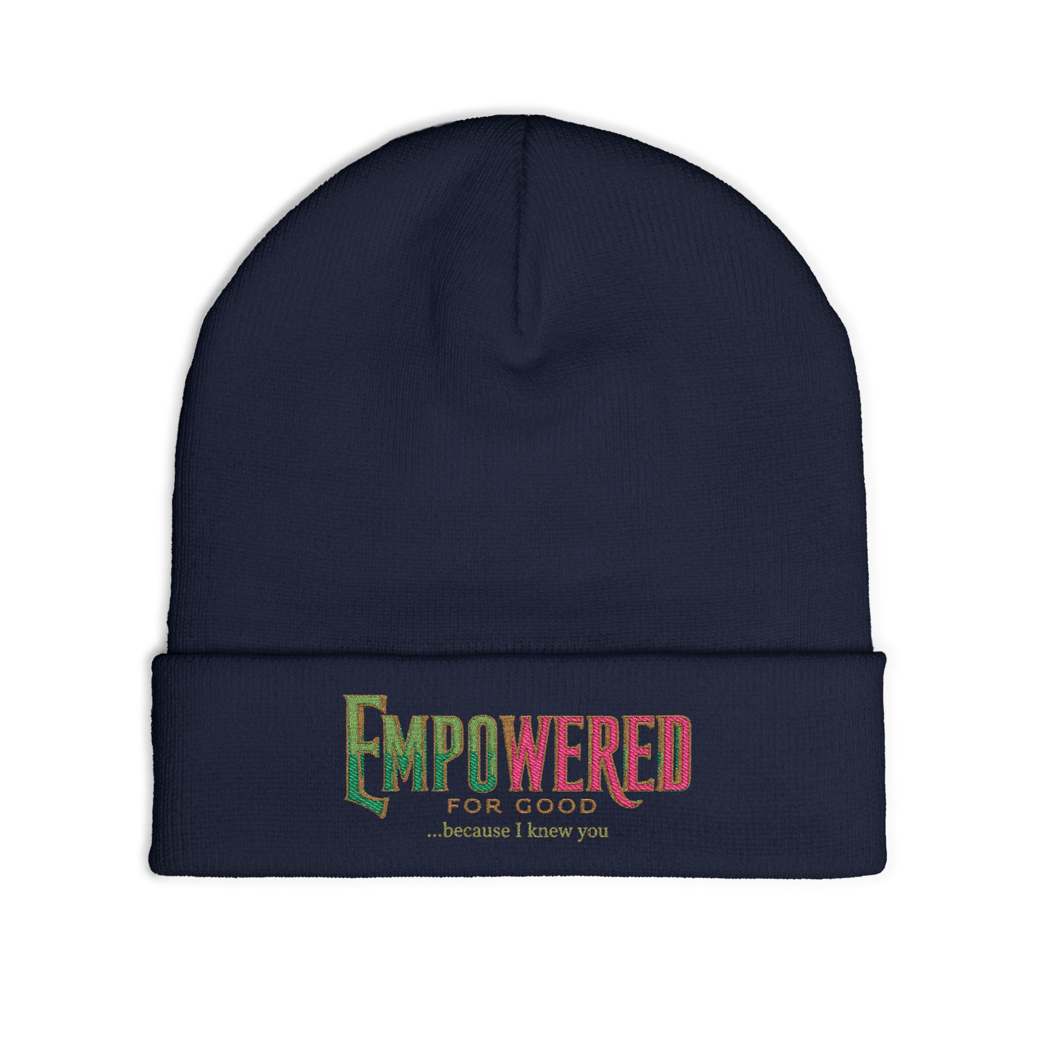 EmPOWERed Knit Beanie — Embroidered 'Empowered' Colorful Cuffed Hat - Image 12