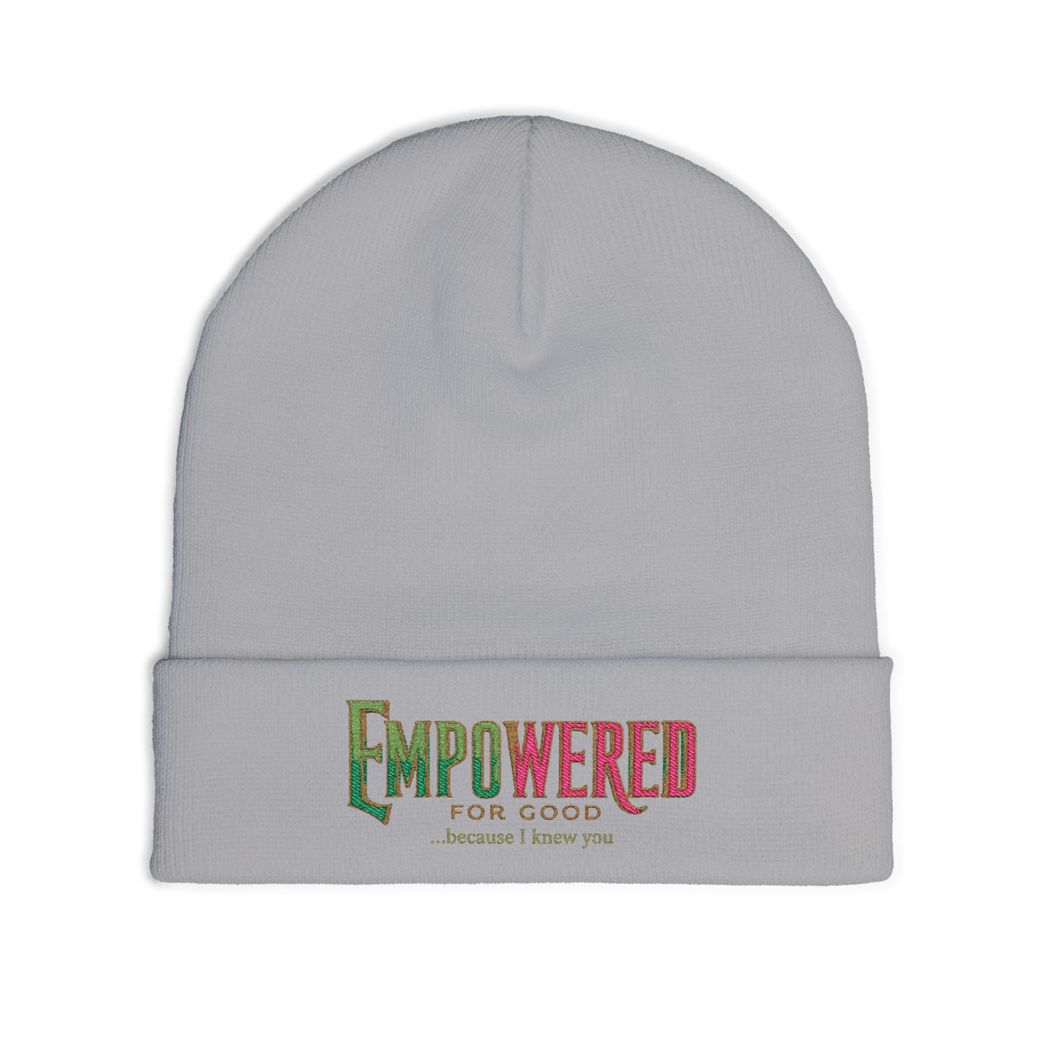 EmPOWERed Knit Beanie — Embroidered 'Empowered' Colorful Cuffed Hat - Image 6