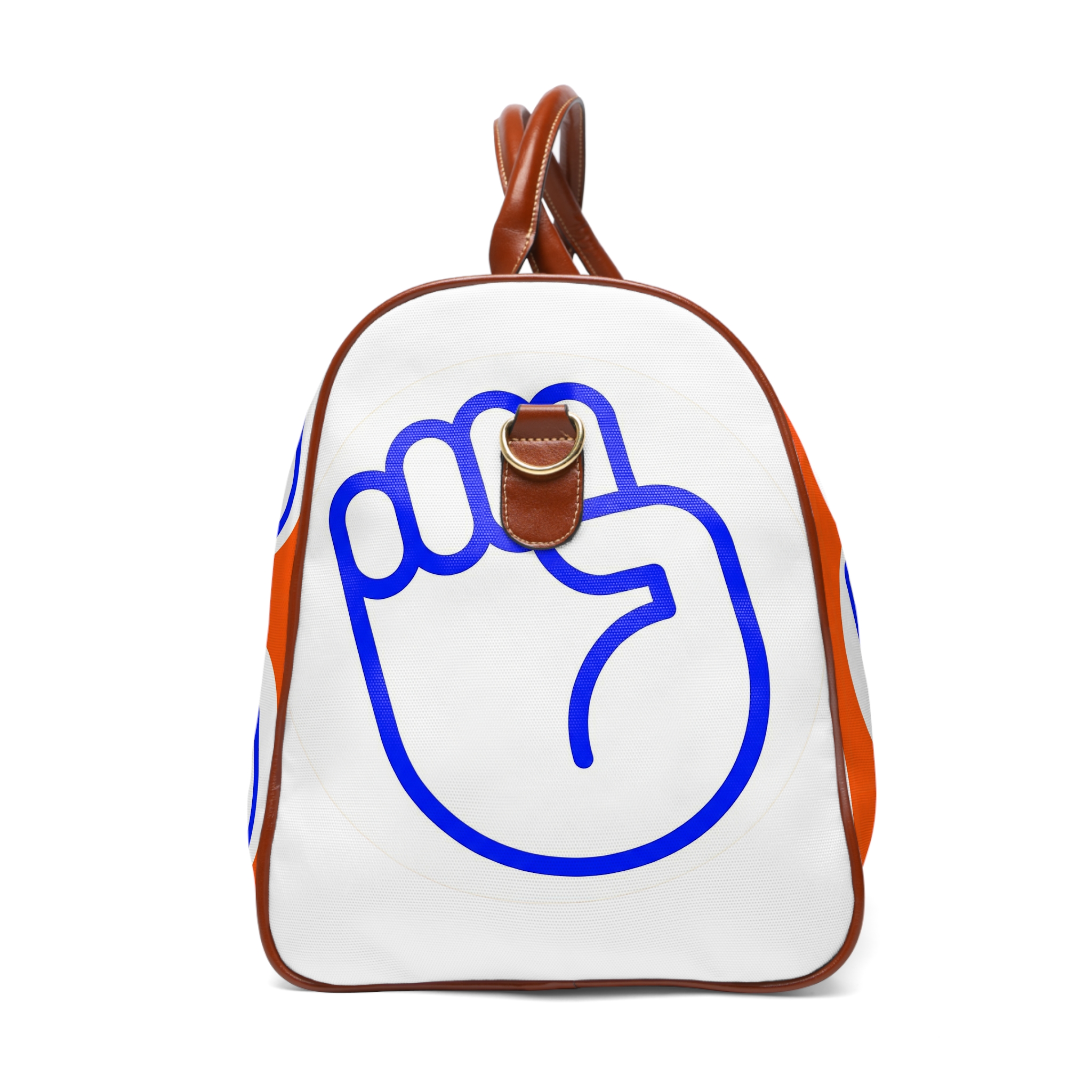 Bold Fist Waterproof Travel Bag — Orange & Blue Statement Weekender - Image 4